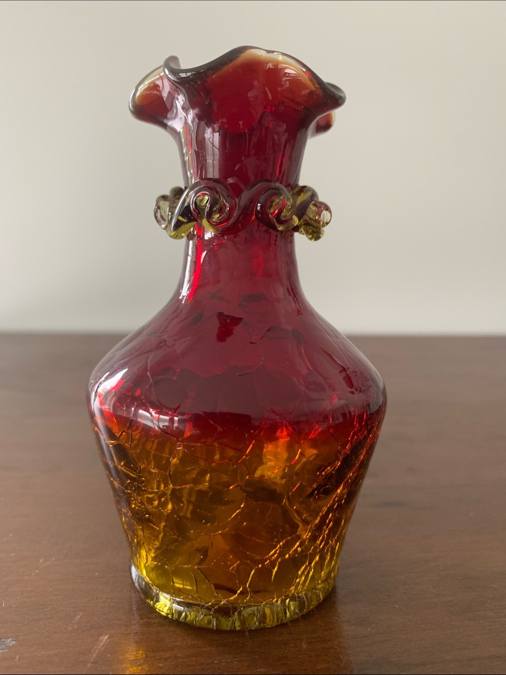 Crackle  Glass Vase - Picture 2 of 11